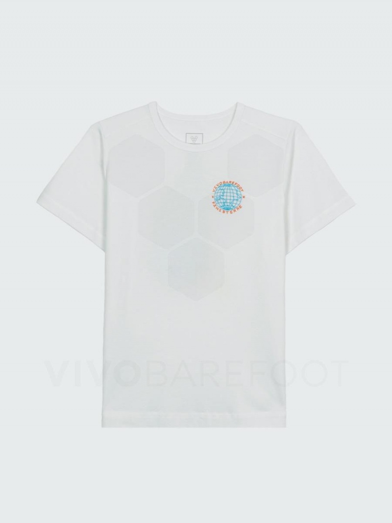 Camiseta Vivobarefoot Finisterre Deporte Mujer Blancos | MX104MM