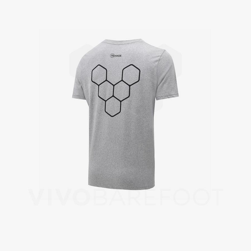 Camiseta Vivobarefoot Rapanui Naturally Coloured T-shirt Hombre Grises | MX279TL