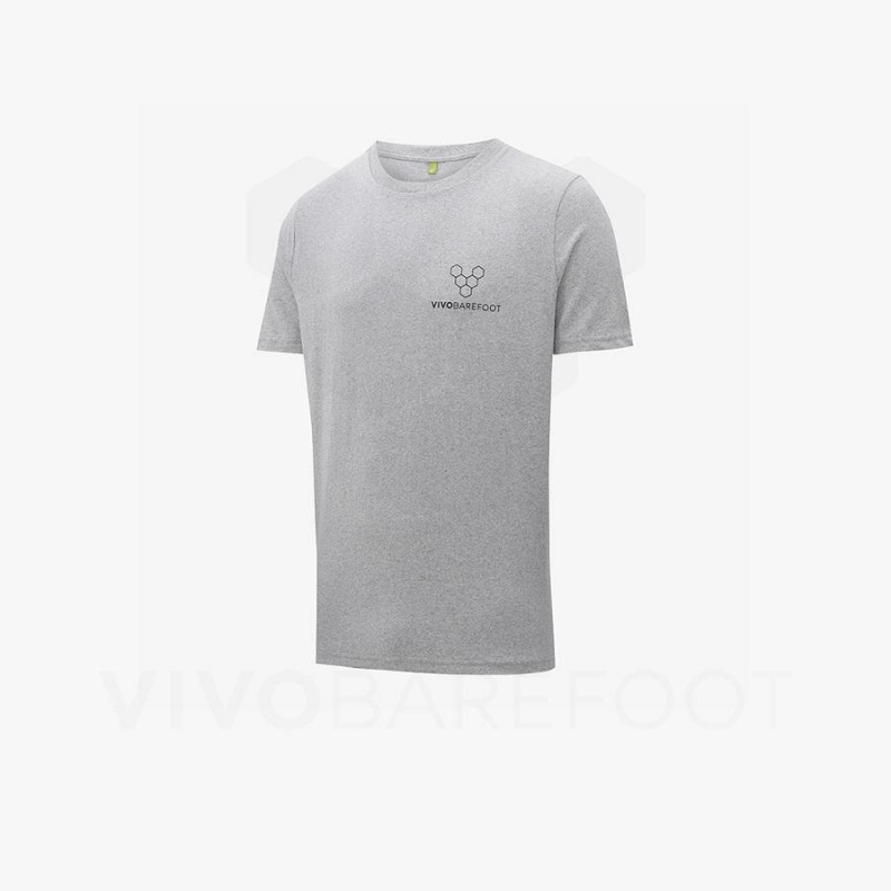 Camiseta Vivobarefoot Rapanui Naturally Coloured T-shirt Hombre Grises | MX279TL