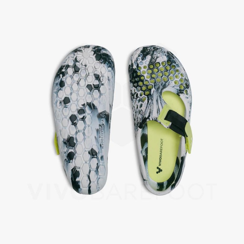 Sandalias Vivobarefoot Ultra Bloom Niños Obsidian Blancos | MX006GY