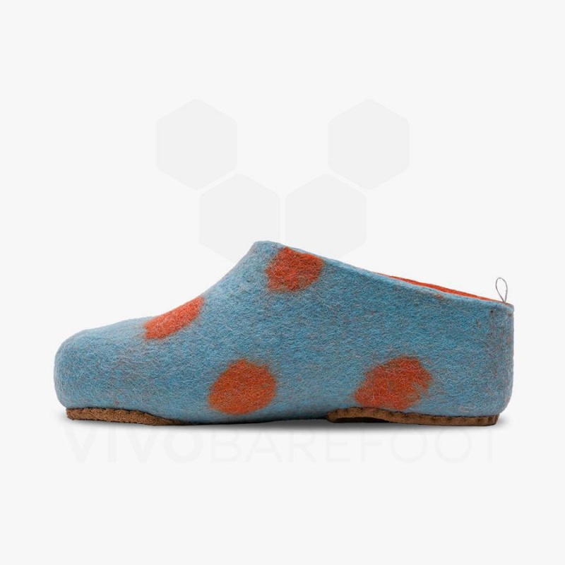 Slipper Vivobarefoot MIM Felt Niños Turquesa Claro Naranjas | MX007FU