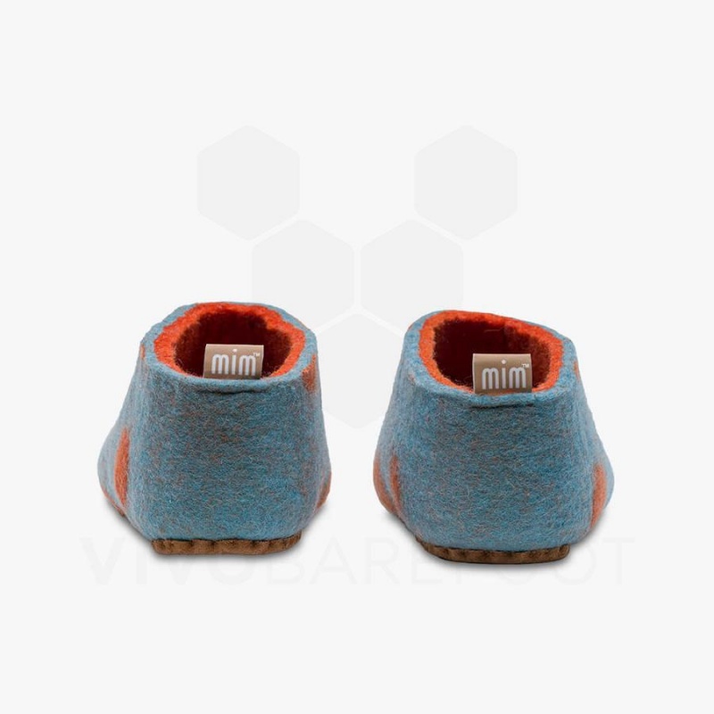 Slipper Vivobarefoot MIM Felt Niños Turquesa Claro Naranjas | MX007FU