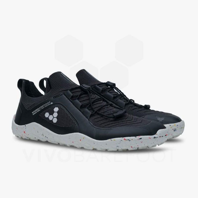 Tenis Trail Running Vivobarefoot Primus Trail Knit FG Hombre Obsidian Blancos | MX371FU