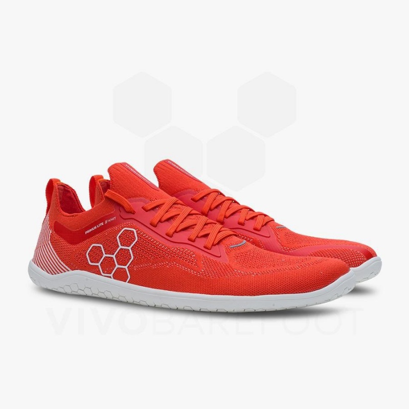 Tenis Training Vivobarefoot Primus Lite Knit Hombre Rojos | MX340KW