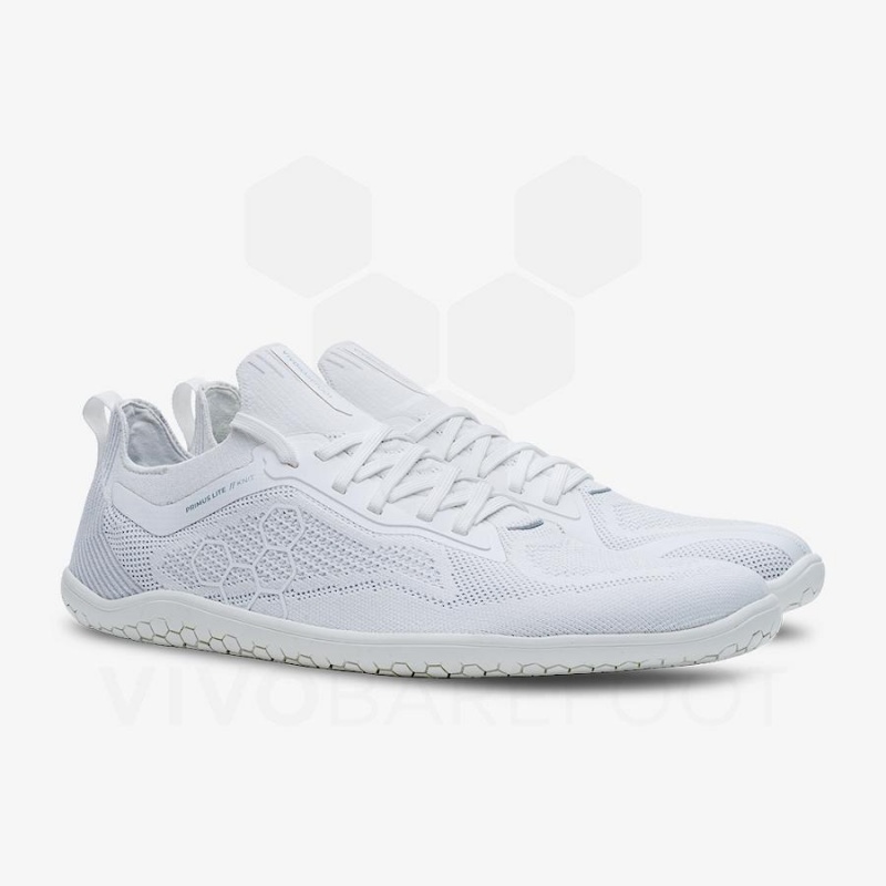 Tenis Training Vivobarefoot Primus Lite Knit Mujer Blancos | MX183LQ