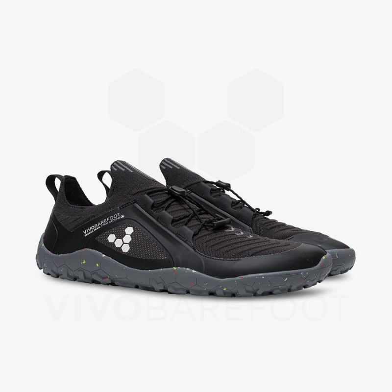 Tenis de Senderismo Vivobarefoot Primus Trail Knit FG Hombre Obsidian Grises | MX432WH